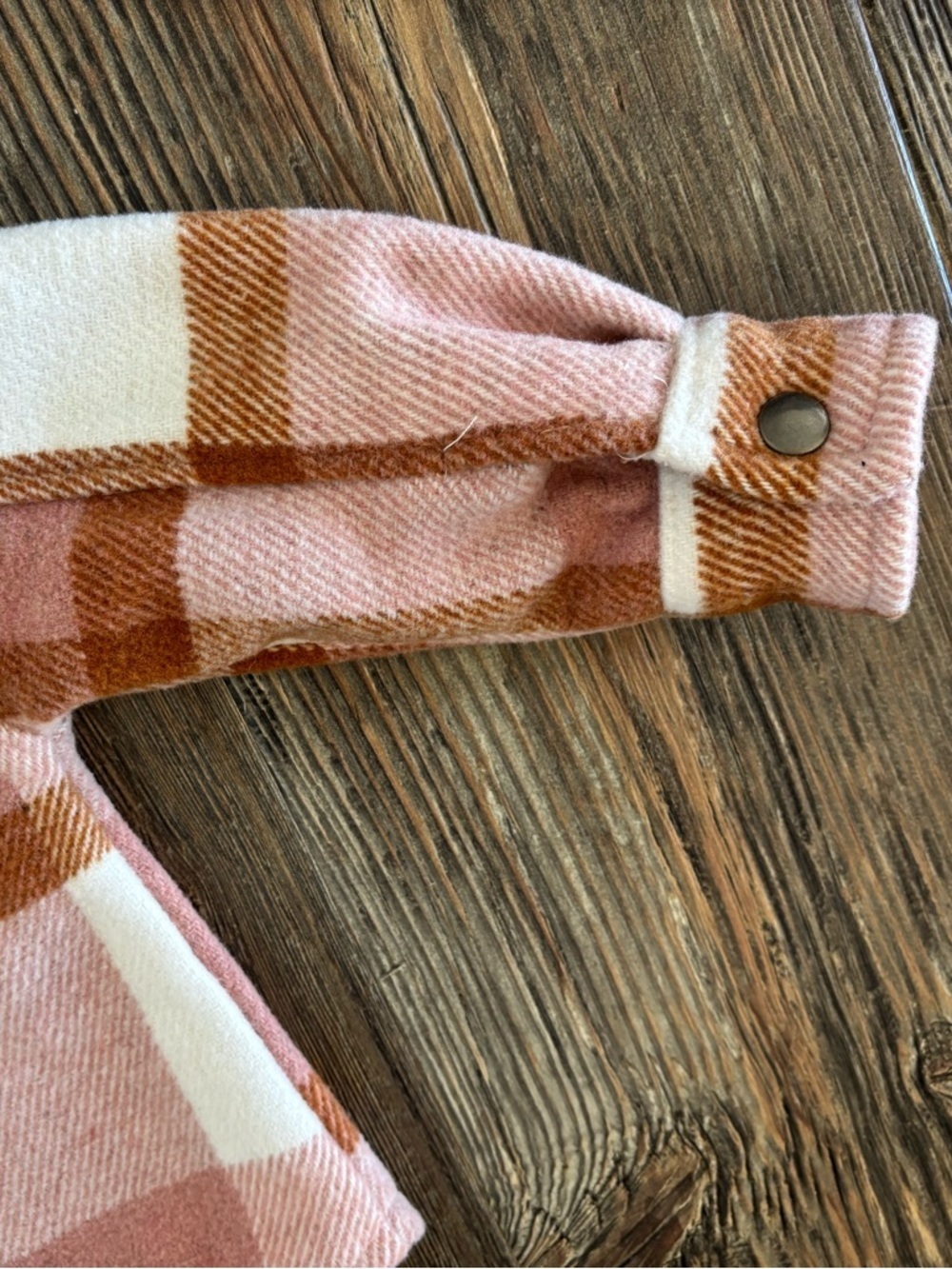Fornia Kids Shacket 6 Months Pink Camel Plaid Snap Buttons Baby Shirt Jacket - Picture 10 of 10